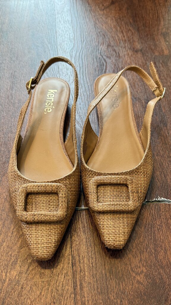 Raffia Pointed Slingback Flats