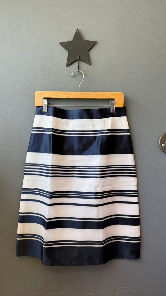 Silk Stripe Aline Skirt