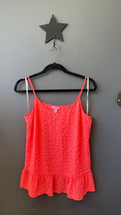 Ruffle Hem Crinkle Tank