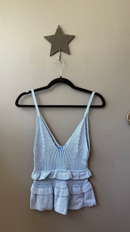 Ruffle Hem Knit Tank Top