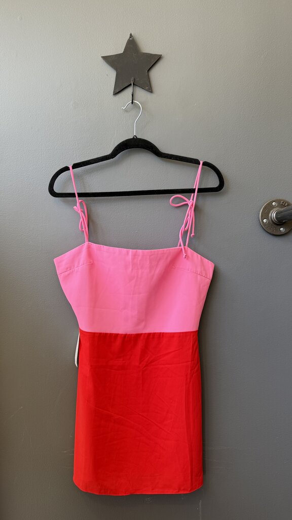 Colorblock Tie Strap Mini Dress