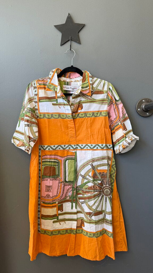 Cotton Printed Popover Dress
