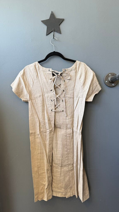 Lace Up Back Shift Dress