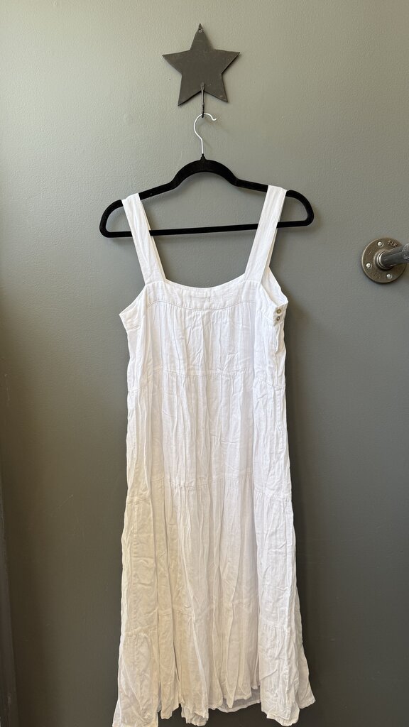Linen Blend Tiered Midi Dress