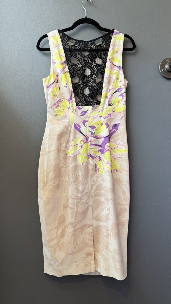 Lace Back Floral Sheath Dress