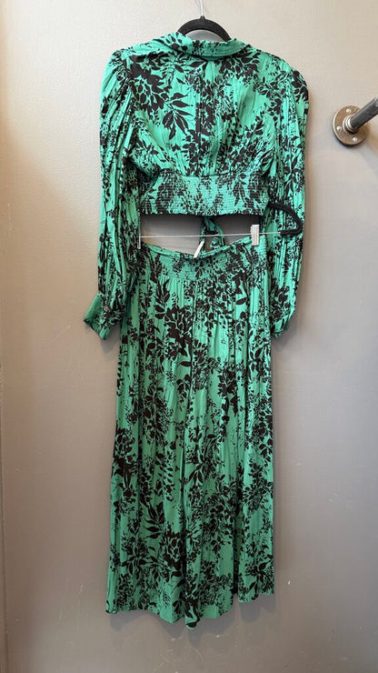 Floral Crop Top + Wide Leg Pant Set