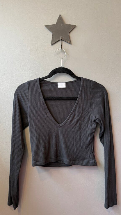 Ribbed Crop Longsleeve Top