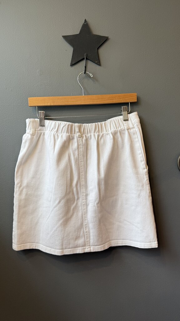 Button Front Denim Skirt