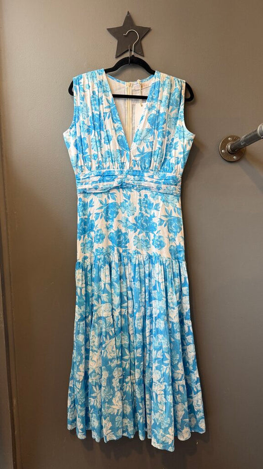 Cotton Floral Tiered Maxi Dress
