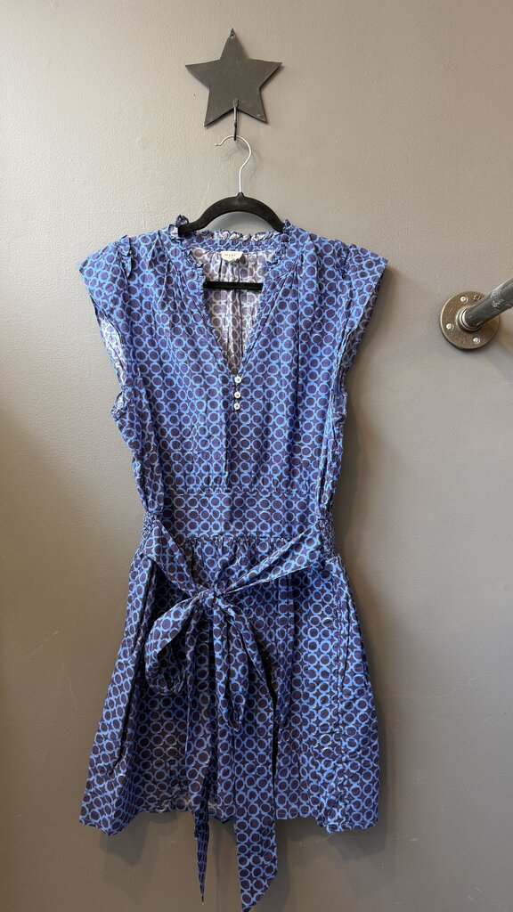 Tie Waist Block Print Mini Dress