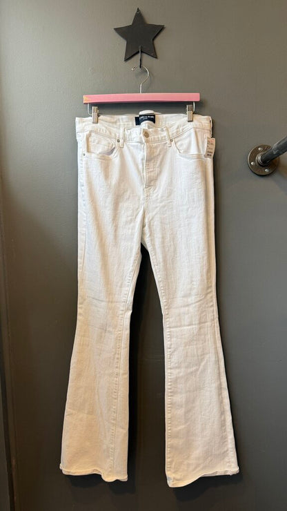 Beverly High Rise Skinny Flare White Jeans