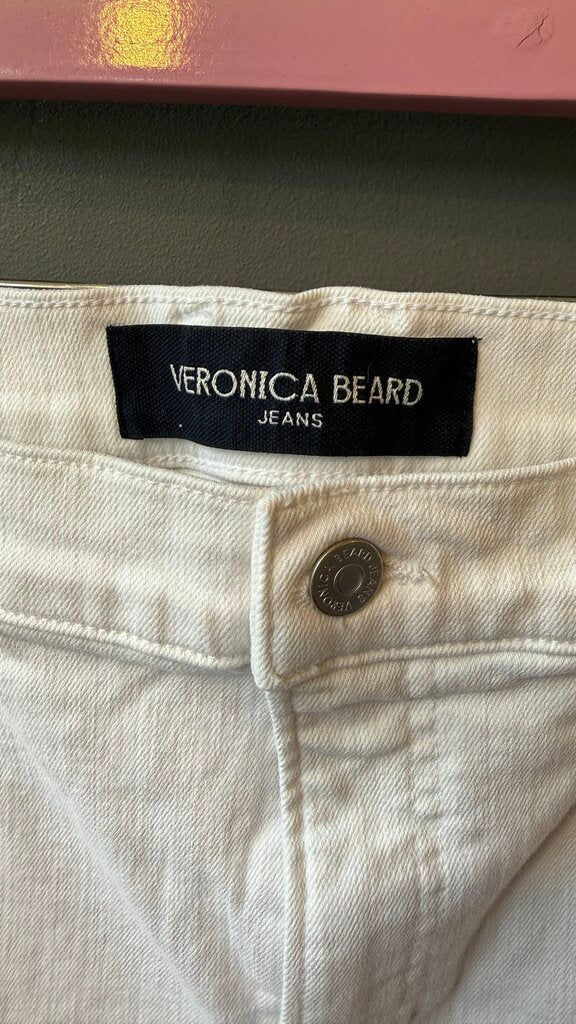Carson Ankle Flare White Jeans