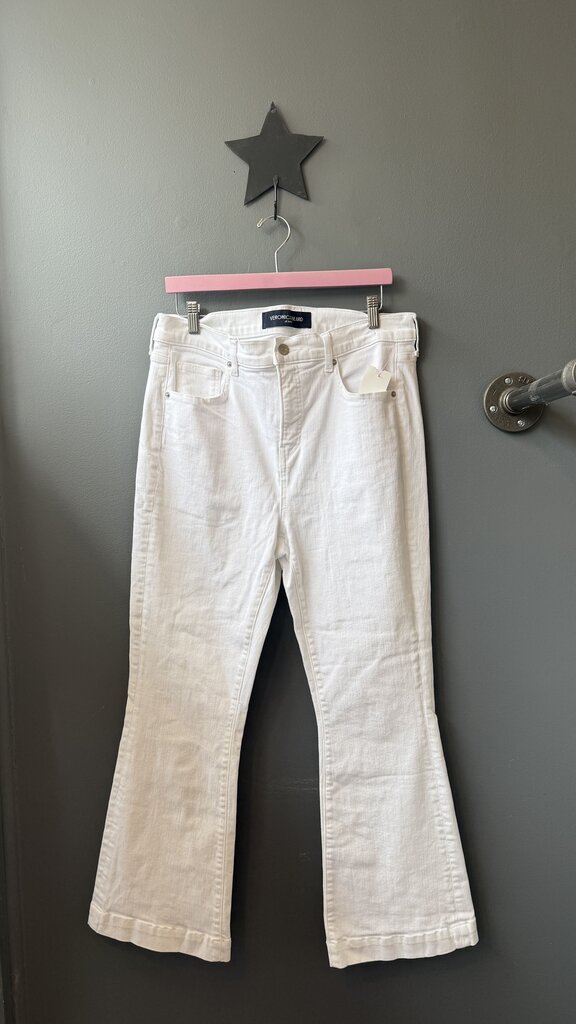 Carson Ankle Flare White Jeans