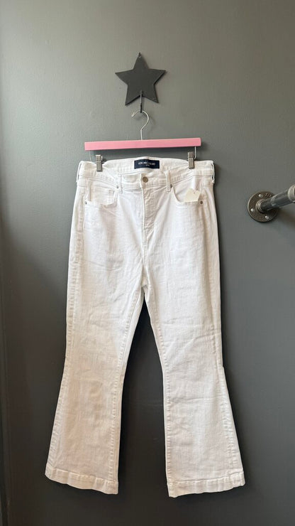 Carson Ankle Flare White Jeans