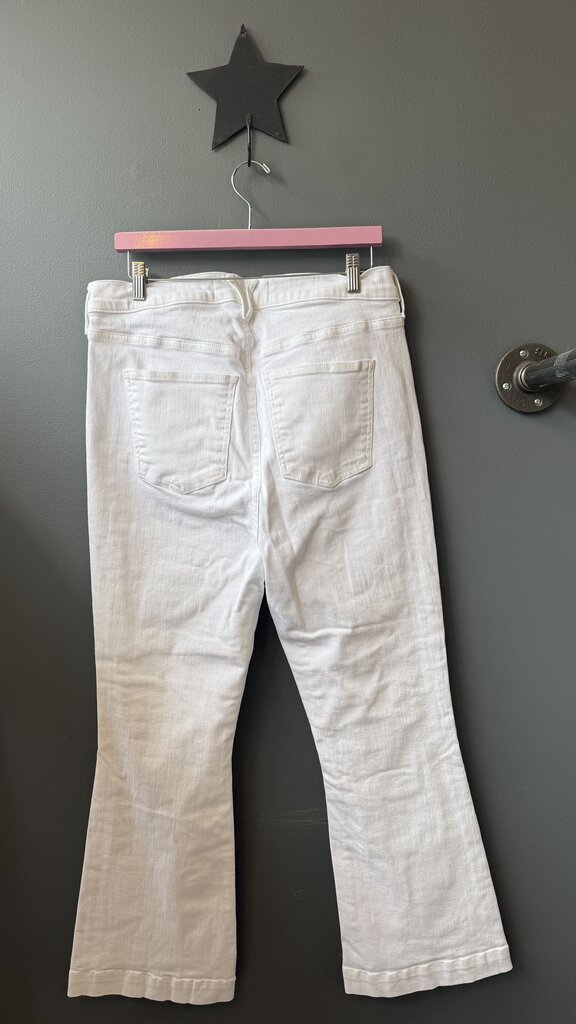 Carson Ankle Flare White Jeans