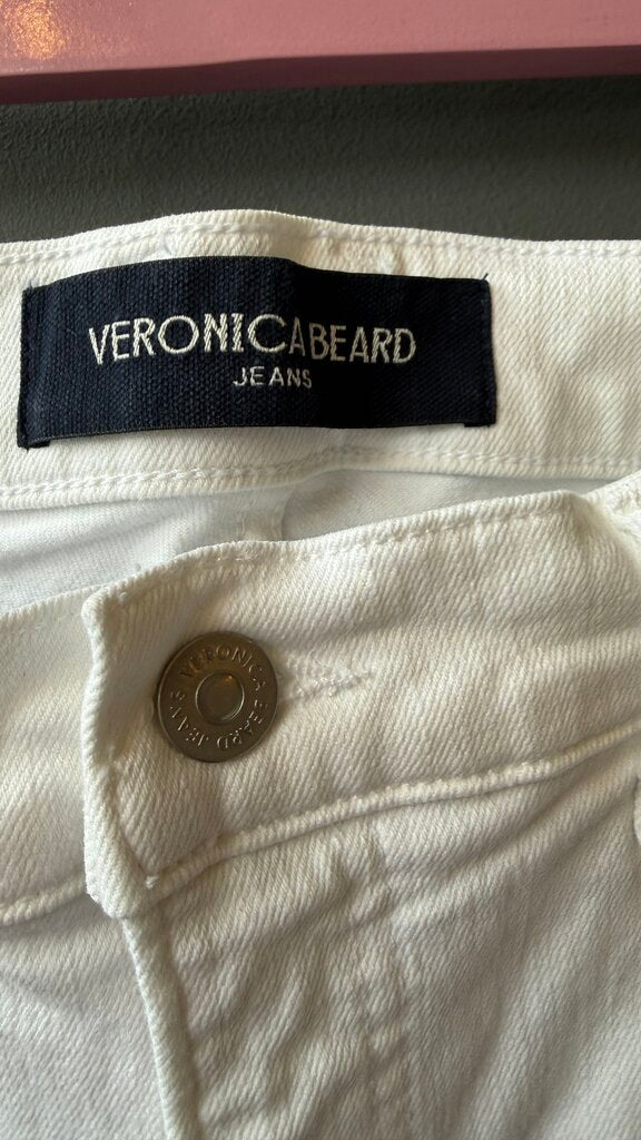 Carson Ankle Flare White Jeans
