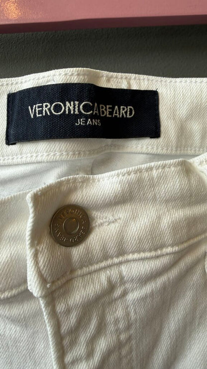 Carson Ankle Flare White Jeans