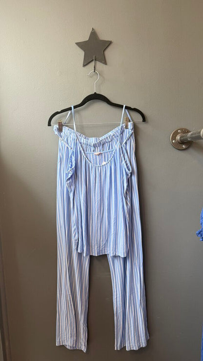 Set Tencel Stripe Cami + Pants PJ Set