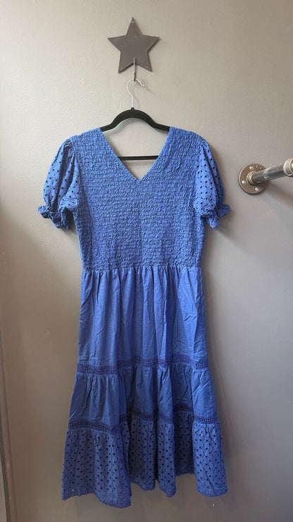 Eyelet Tiered Midi Dress
