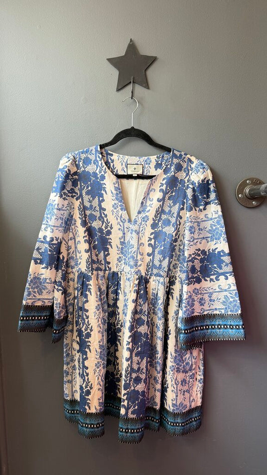 Bell Sleeve Floral Mini Dress