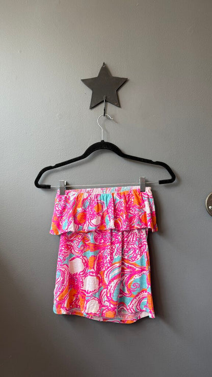 Strapless Ruffle TShirt Top