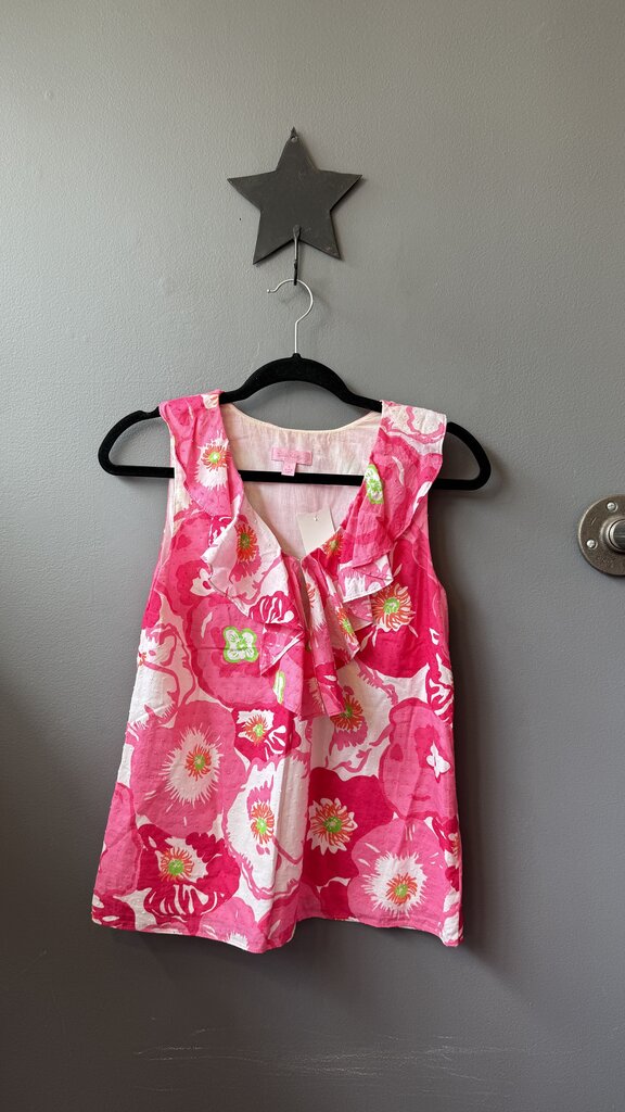 Ruffle Neck Swiss Dot Top