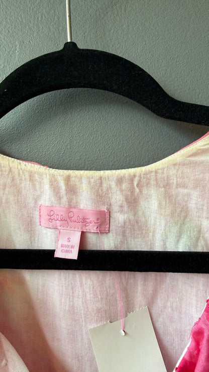 Ruffle Neck Swiss Dot Top