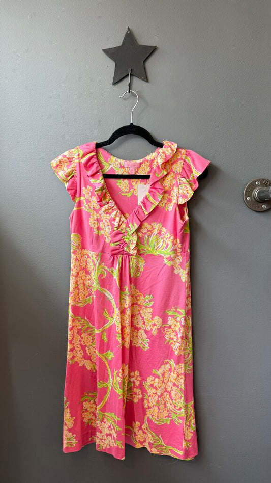 Silk Jersey Ruffle Dress