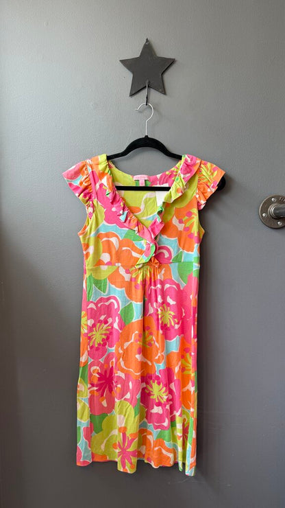 Silk Jersey Ruffle Dress