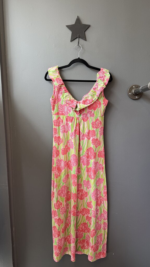 Cotton Jersey Ruffle Maxi Dress