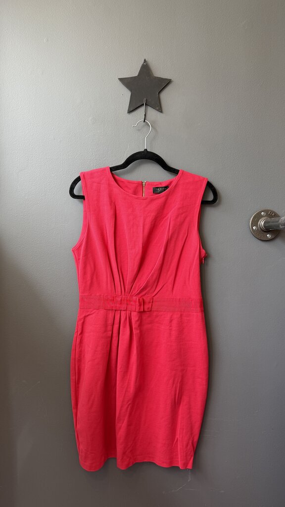 Ponte Bow Ruched Front Sheath Dress