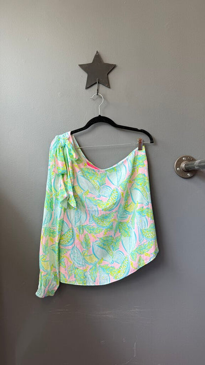 Avena One Sleeve Bow Blouse
