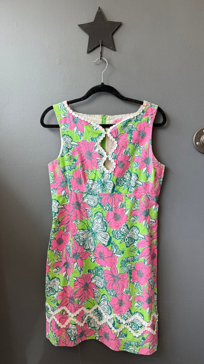 Cutout Neckline Butterfly Shift Dress