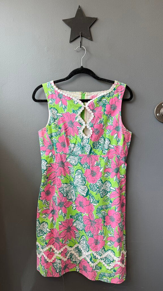 Cutout Neckline Butterfly Shift Dress