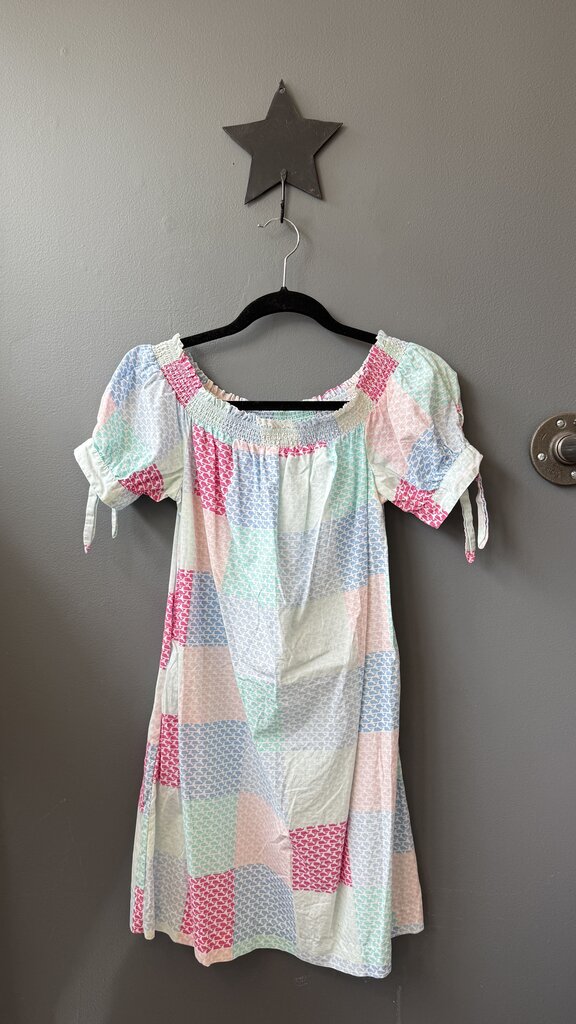 Off the Shoulder Whale Print Cotton Dress