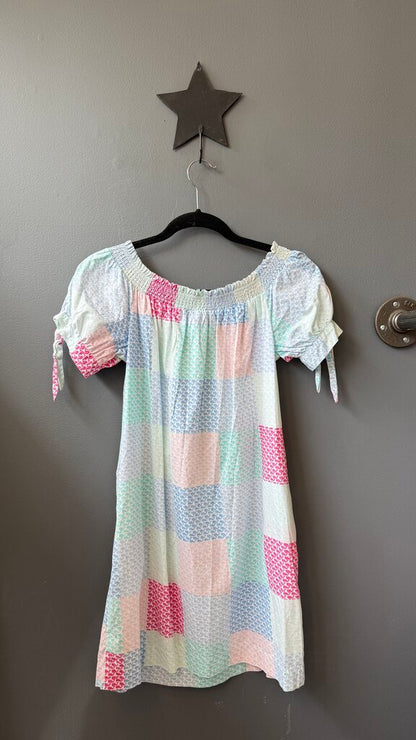 Off the Shoulder Whale Print Cotton Dress