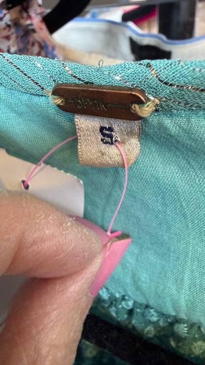 Sequin Stitch Eyelet Trim Bouse