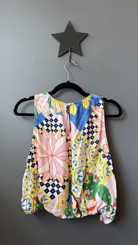 Printed Bubble Hem Top