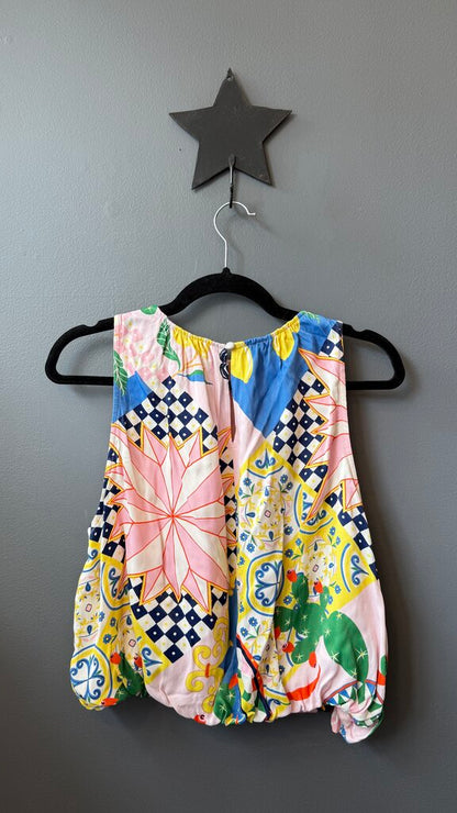 Printed Bubble Hem Top