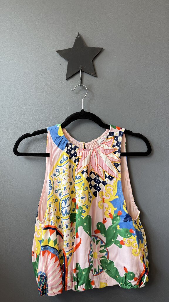 Printed Bubble Hem Top