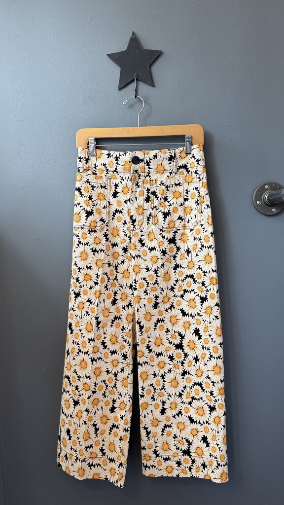 Colette Flower Print Wide Leg Crop Pants