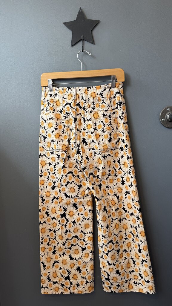 Colette Flower Print Wide Leg Crop Pants