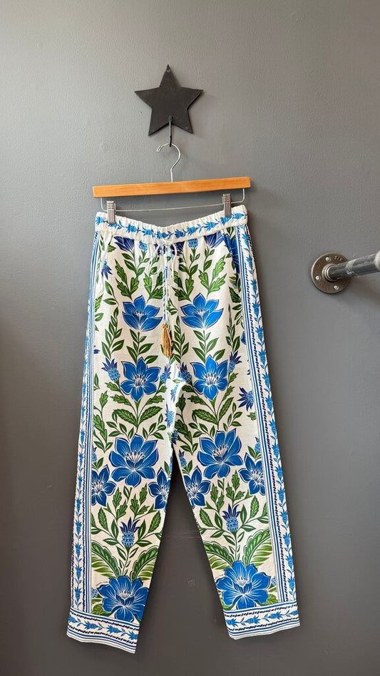 Linen Blend Tropical Pants