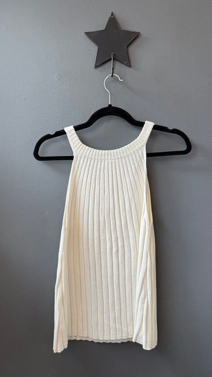 Ribbed Knit High Neck Tank