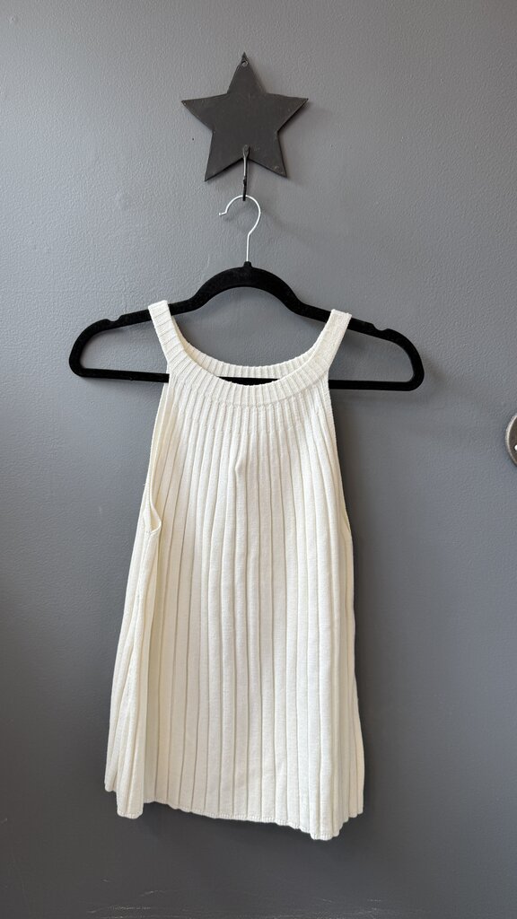 Ribbed Knit High Neck Tank