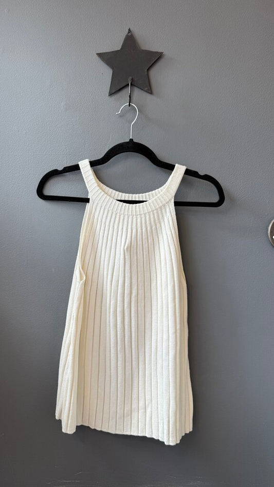 Ribbed Knit High Neck Tank