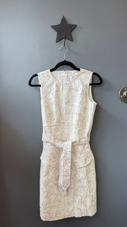 Embroidered Denim Belted Dress