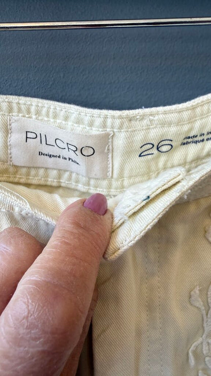Embroidered Applique Barrel Jeans