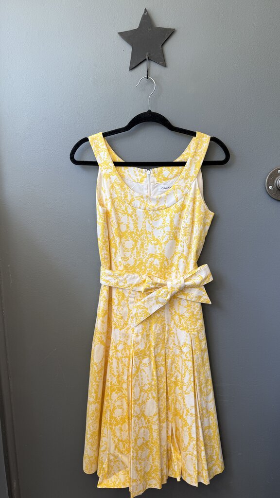 Print Belted Fit Flare Dress