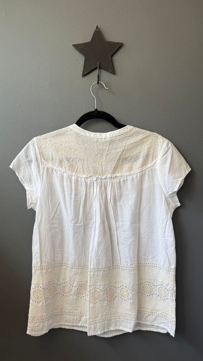 Embroidered Eyelet Top